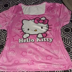 Hello Kitty Pink Character Scoop-Neck Tee